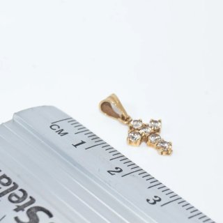 Colgante Cruz Oro 18k con Piedras Blancas