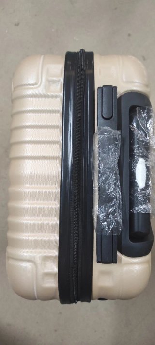 Maleta de viaje rígida beige
