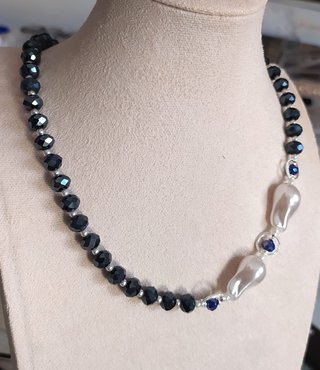 Collana cristalli Blù e perle