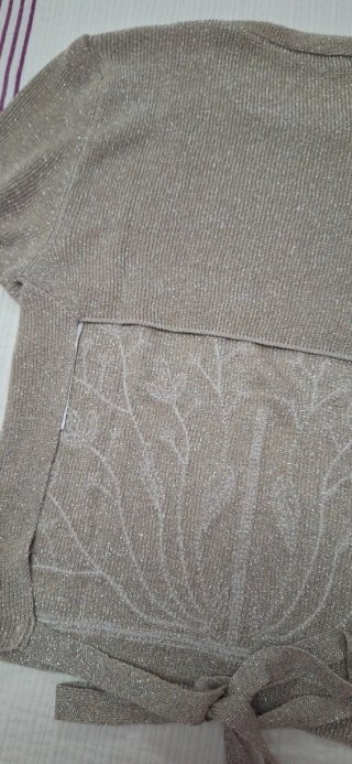 Jersey Zara Brillo Manga Corta Talla L