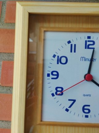 Reloj de cocina pared Madera Marco Cuadrado