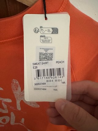 Sudadera naranja Rock n Roll niña talla 14