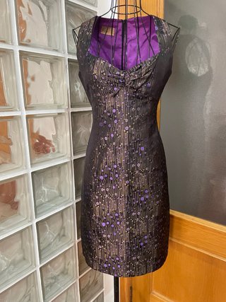 Vestido fiesta negro y morado Talla M