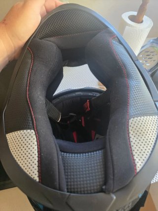 Casco Moto Azul con Diseño X