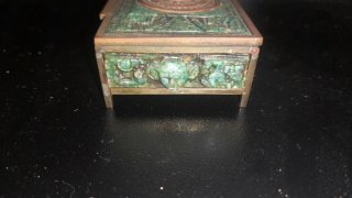 Scatola ottone e mosaico pietre dure messicana