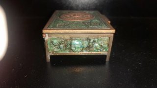 Scatola ottone e mosaico pietre dure messicana