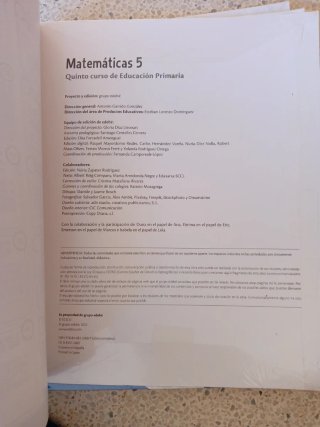 Matemáticas 5, Primaria, De otra manera