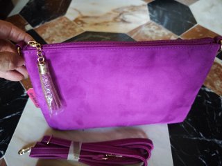 Bolso Clutch Magenta Nuevo con Correa