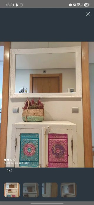 Espejo Maisons Du Monde Madera Blanco envejecido.