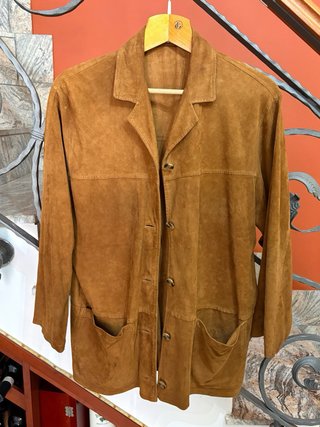 Giacca vera pelle scamosciata sfoderata vintage