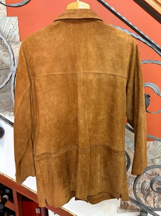 Giacca vera pelle scamosciata sfoderata vintage