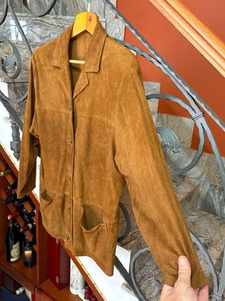 Giacca vera pelle scamosciata sfoderata vintage