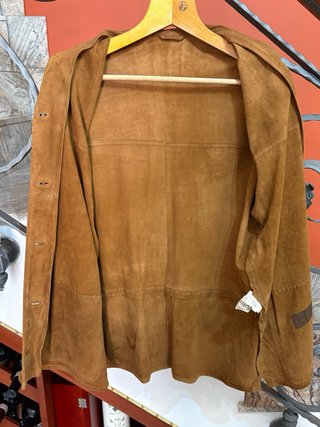 Giacca vera pelle scamosciata sfoderata vintage