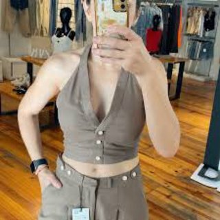 Top halter lino Zara XS