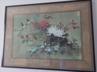 Cuadro de flores y pájaros