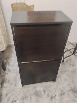 Zapatero y perchero madera y metal