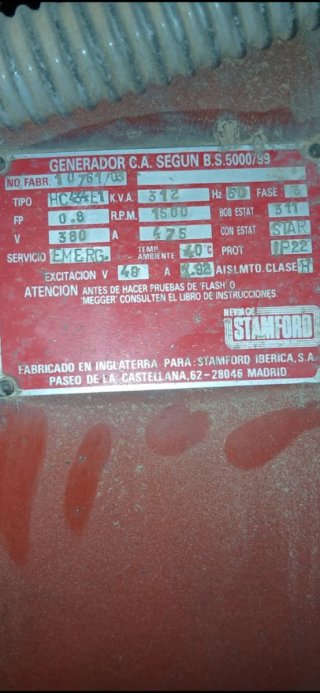 Grupo electrógeno 300 kva