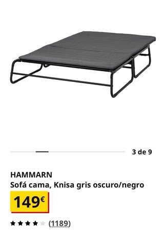 Divano-letto Ikea Hammarn grigio scuro