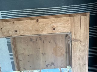 Mesa Centro Madera Pino Macizo y Cristal