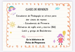 Clases de refuerzo:primaria, inglés, latín, griego