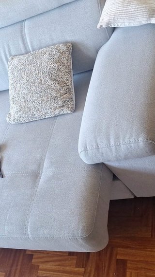 Sofá modular tela gris y beige