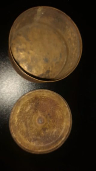Scatola portagioie vintage ottone sbalzato