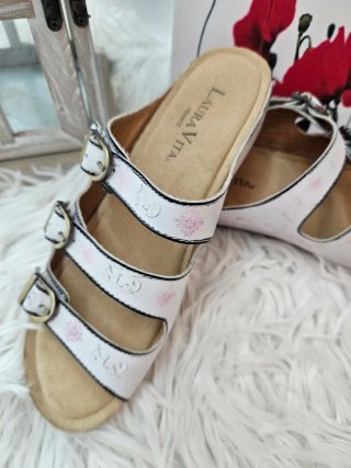 Sandalias Laura Vita Blancas y Rosas