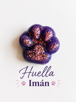 Imán Huella Morado Purpurina Oferta 3,50€