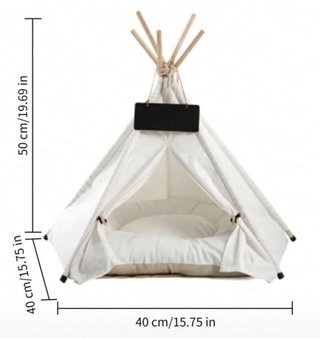 Casa tipi para mascotas con cojín