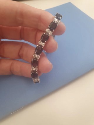 Braccialetto pietre blu e brillantini