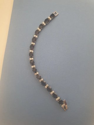 Braccialetto pietre blu e brillantini