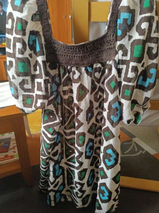 Camisa manga corta estampada mujer