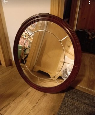 Espejo Redondo Madera y Metal