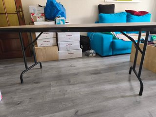 Mesa plegable grande madera y hierro