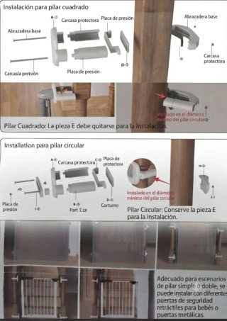 Adaptador Barrera Seguridad Escaleras Pilar Cuadra