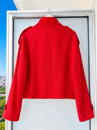 Cazadora Zara Lino Roja Talla M
