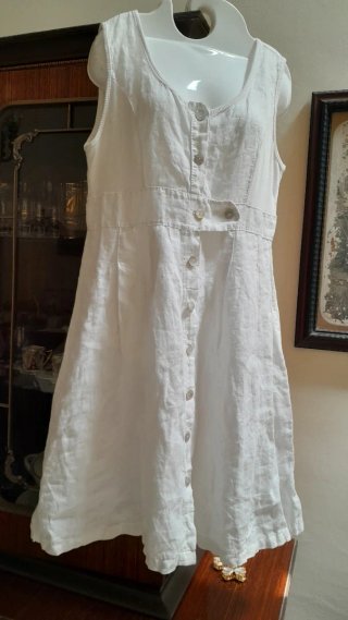 Vestito 100% Lino Bianco