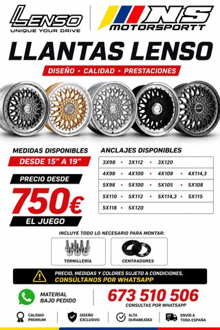 Llantas Lenso 15 a 19