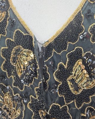 Stenay abito vintage paillettes oro nero S/M