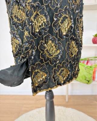 Stenay abito vintage paillettes oro nero S/M