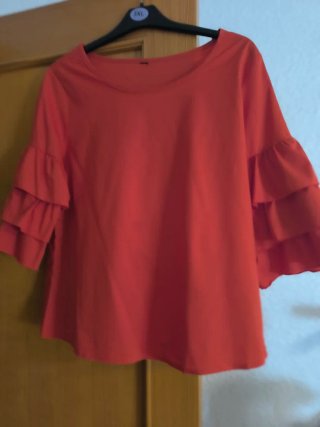 Camisa roja volantes talla M/L