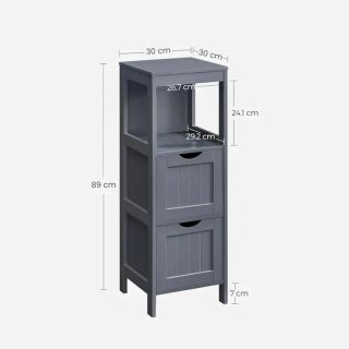 Mueble Baño 2 Cajones Gris Vasagle BBC042G01