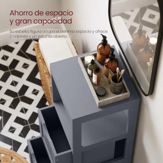 Mueble Baño 2 Cajones Gris Vasagle BBC042G01