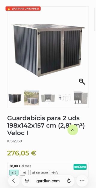 Caseta Guardabicis para 2 uds cm 2,81 m²