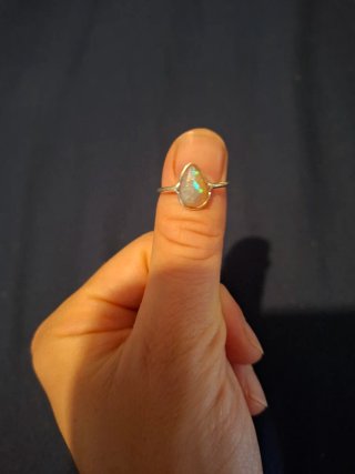 Anillo Plata y Ópalo natural