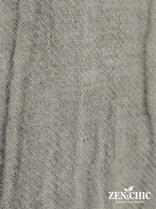 Camisa hombre cuello mao gris topo