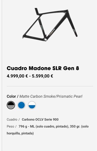 Kit Cuadro Trek Madone SLR Gen 8 M/L Rojo