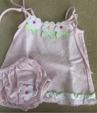 Conjunto Vestido e Tapa Fralda 3 Meses