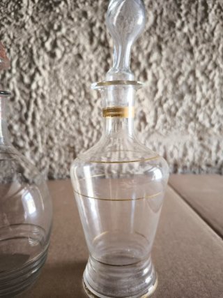 2 Bottiglie Vetro Vintage Anni '80