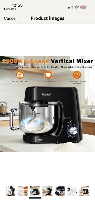 Homlee Kneader Blender, 2000 W Bread Kneader, 7.2